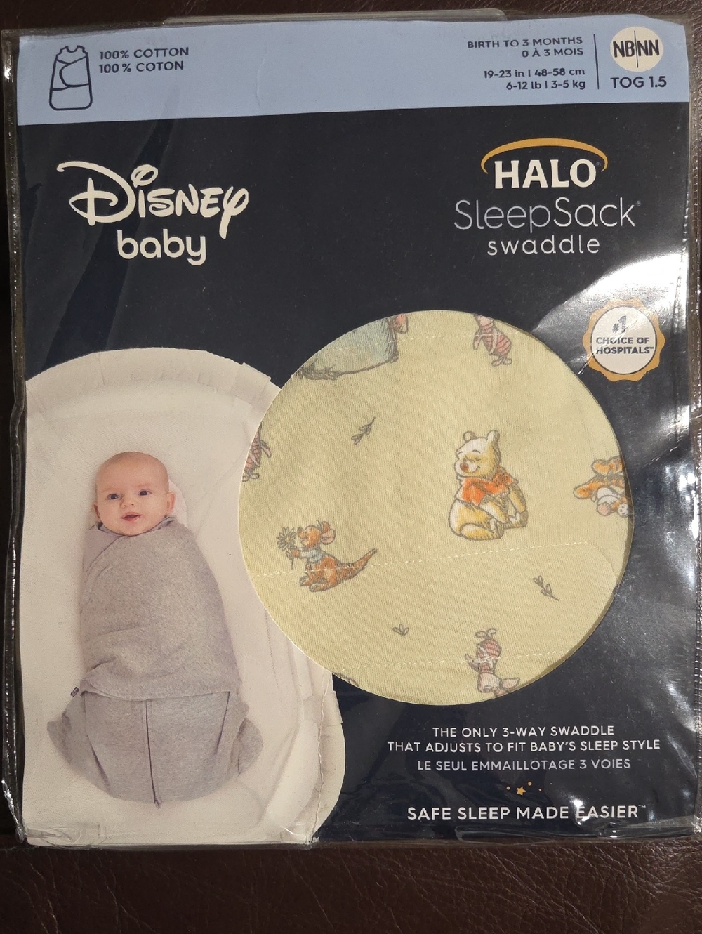 Halo Yellow Winnie the Pooh Print SleepSack Swaddle